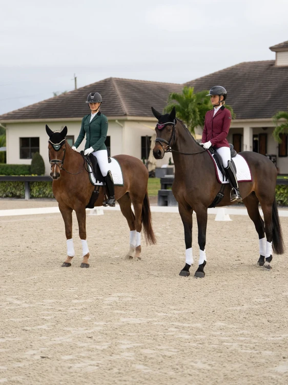 czaprak ujeżdżeniowy biały zielony sycamore equestrian stockholm  (6).webp