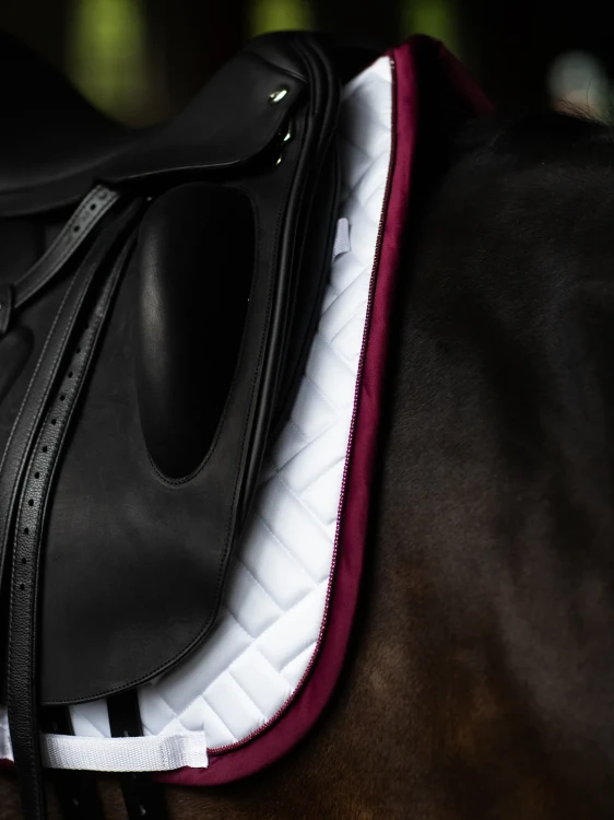 czaprak ujeżdżeniowy biały bordowy merlot equestrian stockholm  (4).webp