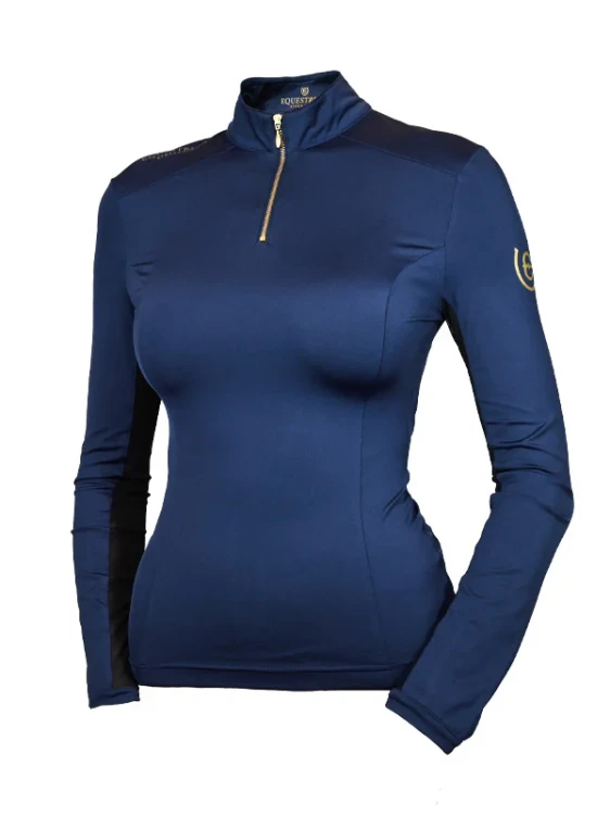 koszulka letnia air breeze royal classic  granatowa equestrian stockholm  (1).webp